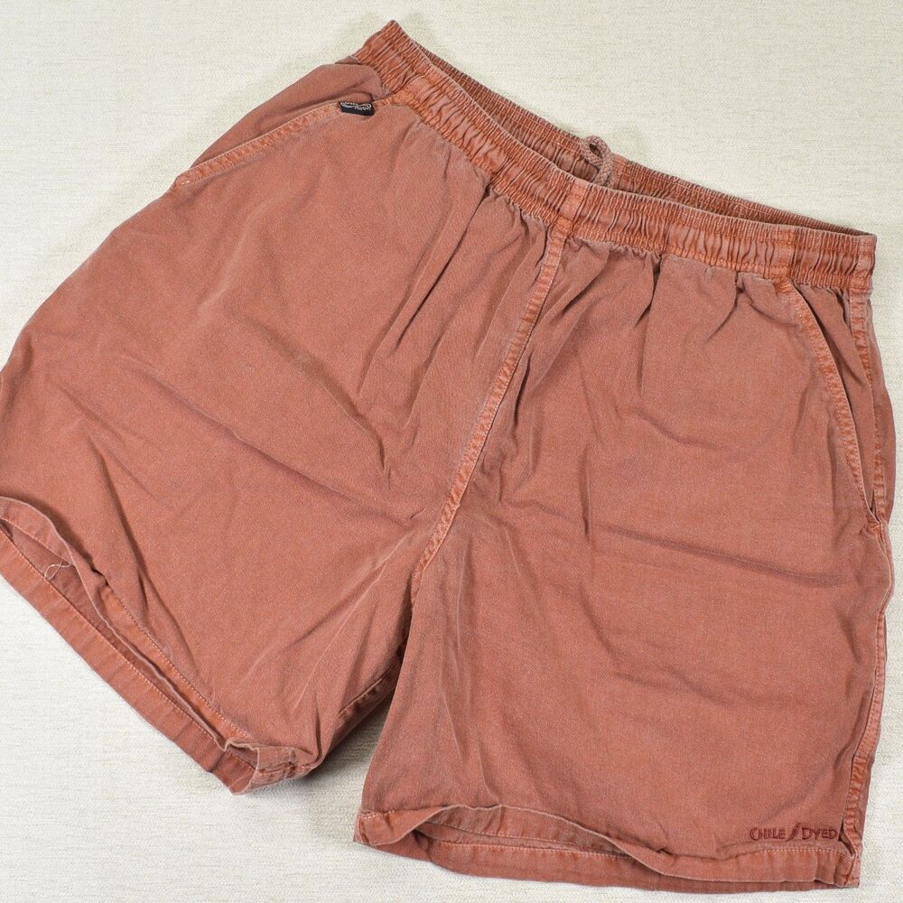 Crazy Shirts Hawaii Mens L Chile Dyed Cotton Shorts Terracotta Red Vintage Beach